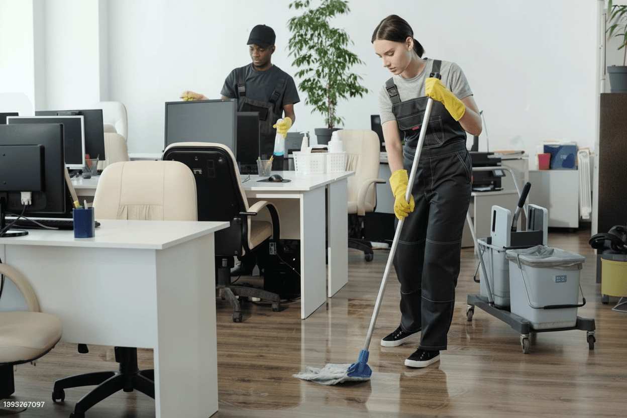 Cleaning supplies background