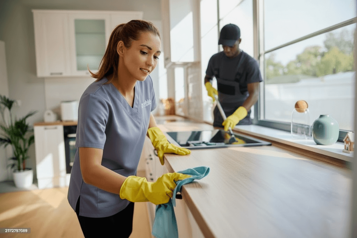 Cleaning supplies background